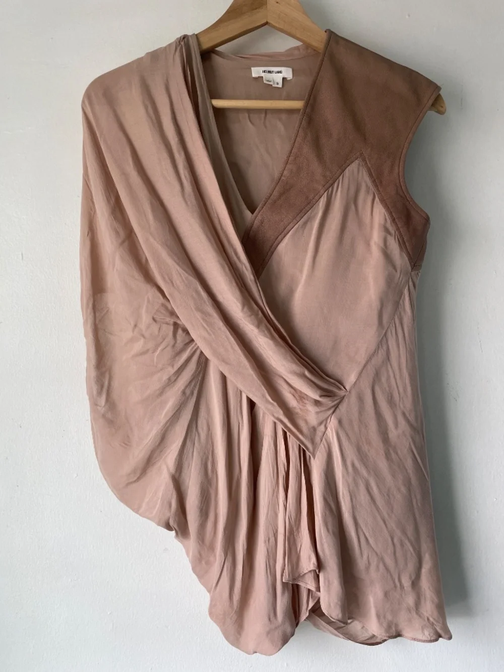 Helmut Lang S Asymmetrical Ruched Silk Top - Picture 2 of 9